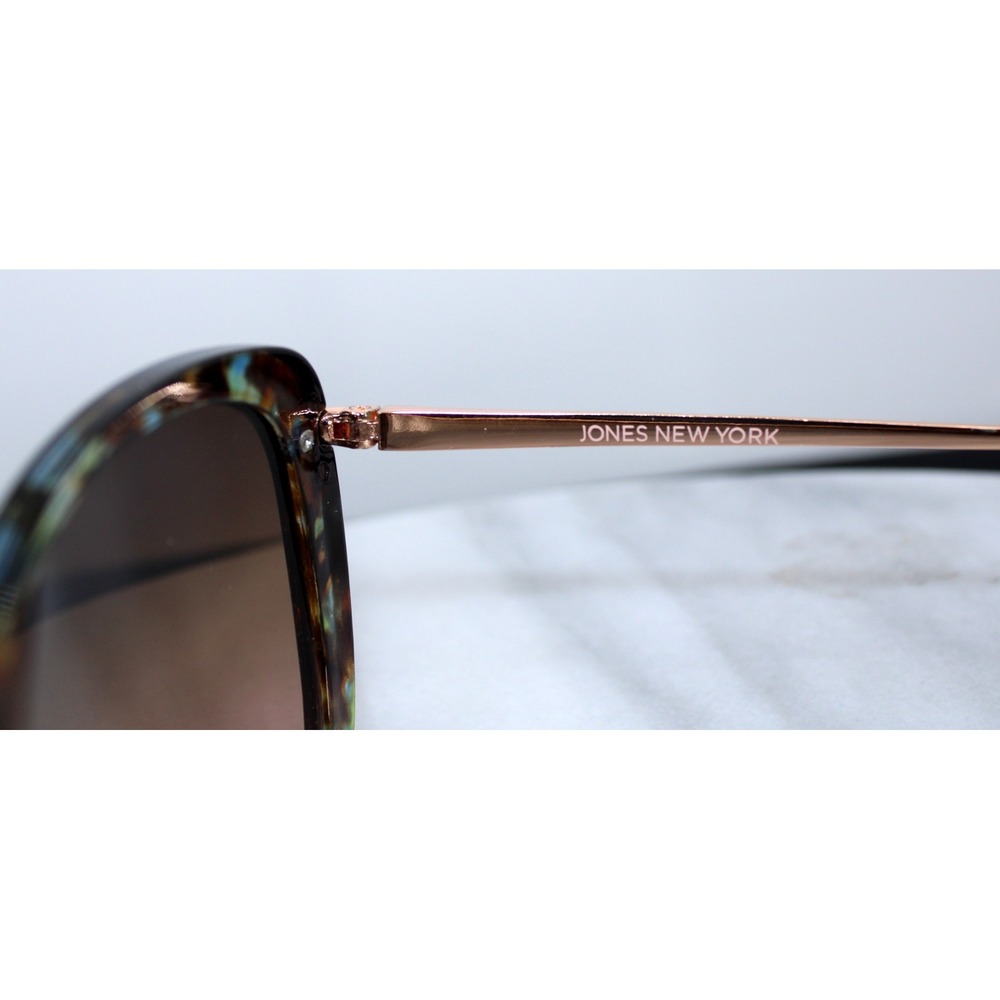 Jones New York Blue Tortoise Rose Gold Square Butterfly Sunglasses J534 - Picture 5 of 5